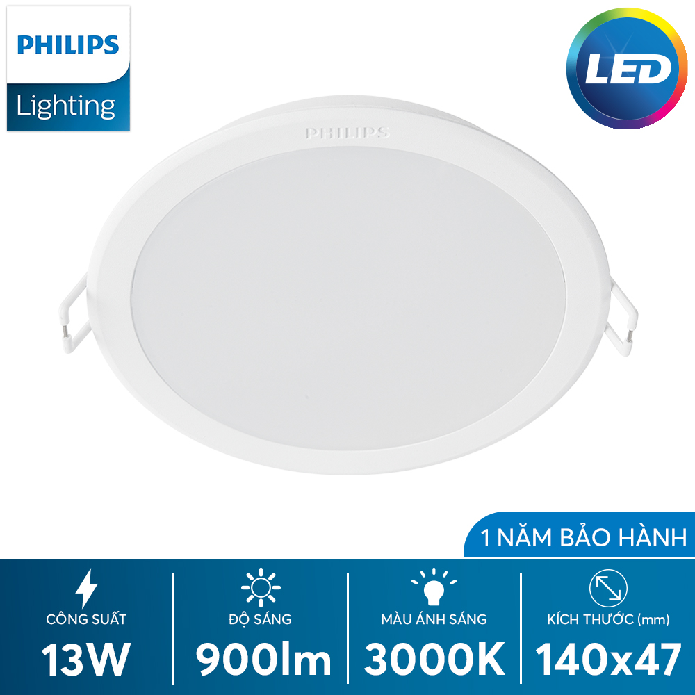 Bộ đèn downlight philips led 59464 meson 125 13w wh recessed led