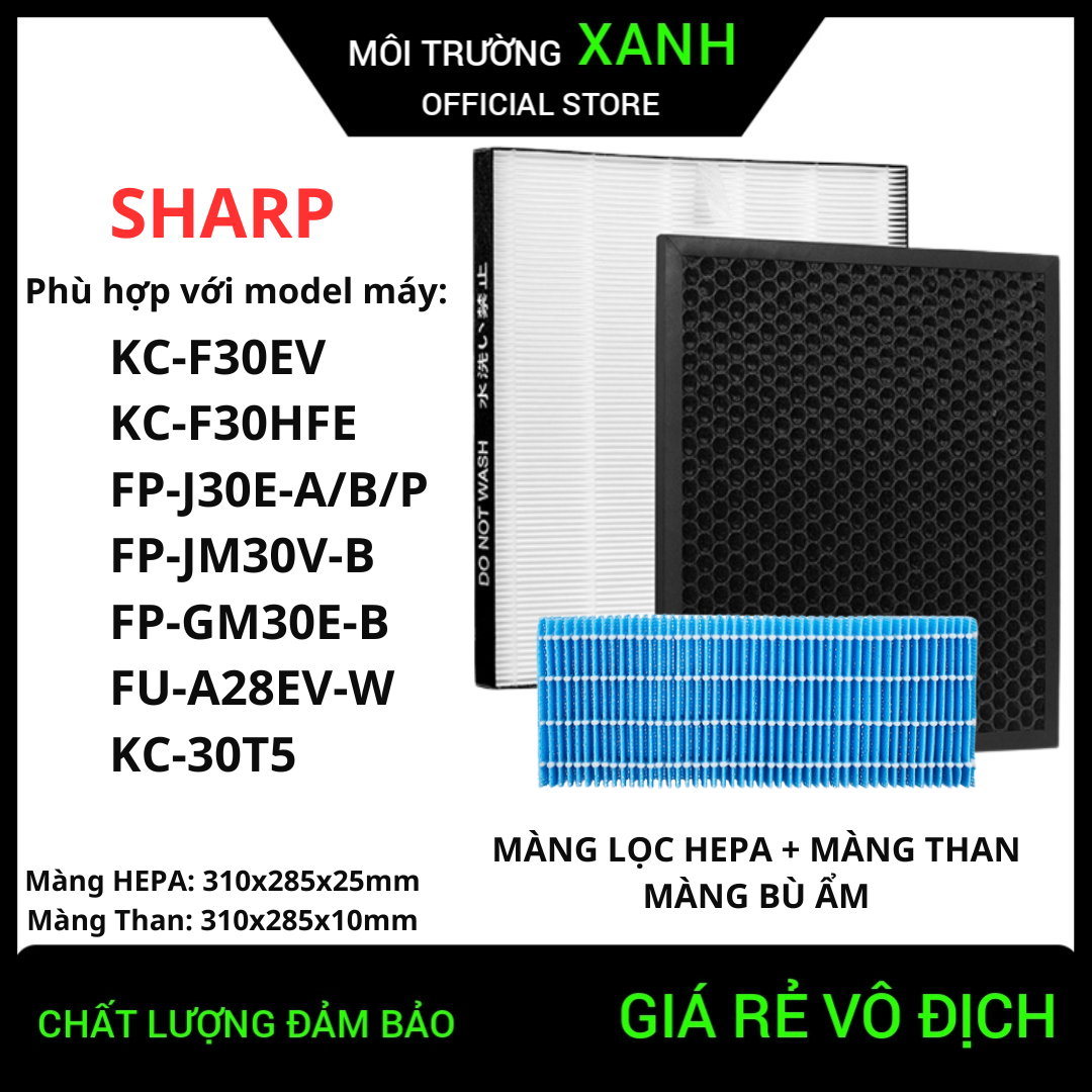 Màng lọc không khí Sharp KCF30EVW FPJ30EA/B/P FPJM30B KC30T5FPGM30EB FUA28EVW...