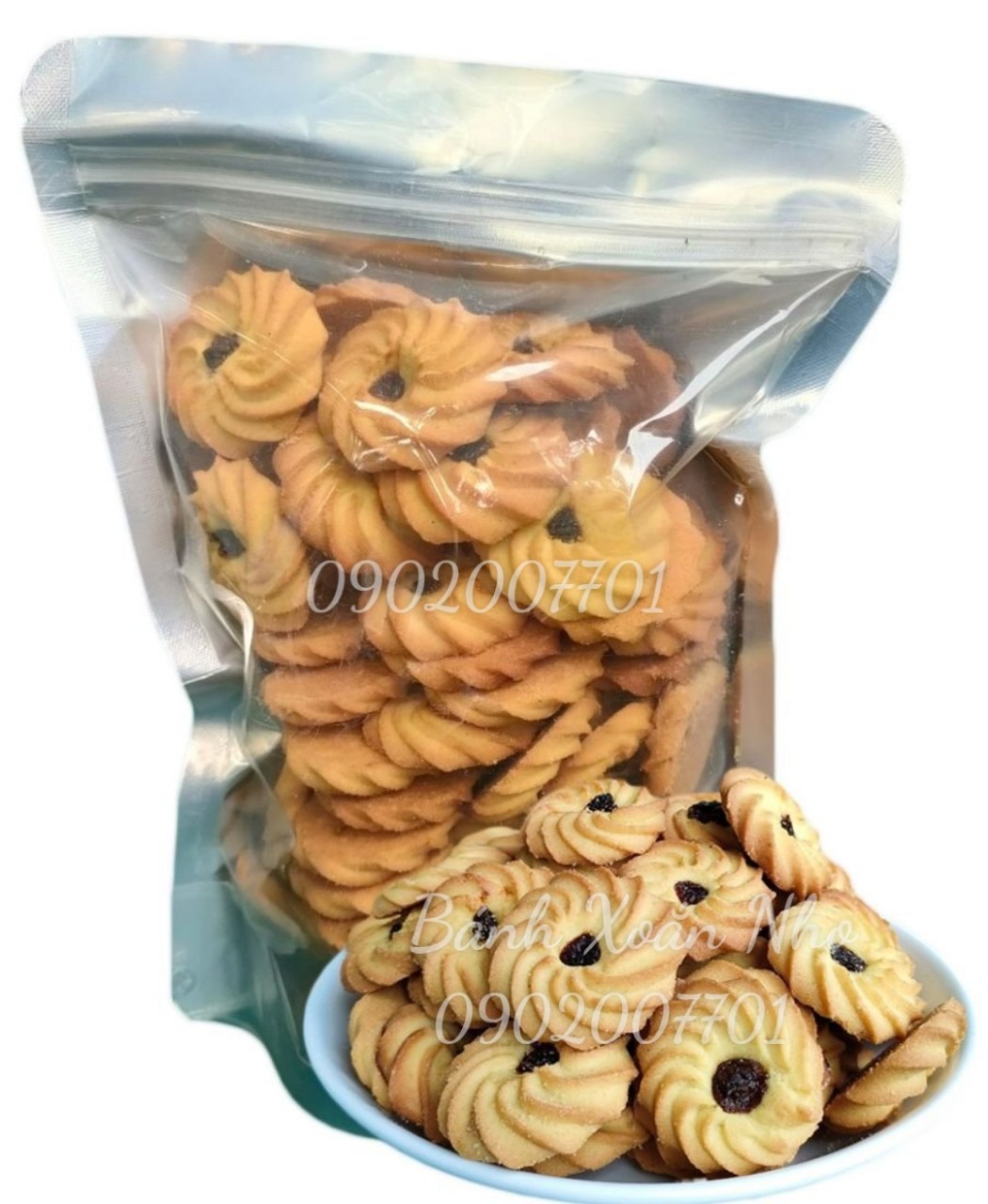 200g Bánh quy xoắn bơ nhân nho- đồ ăn vặt - bách hóa online uy tín