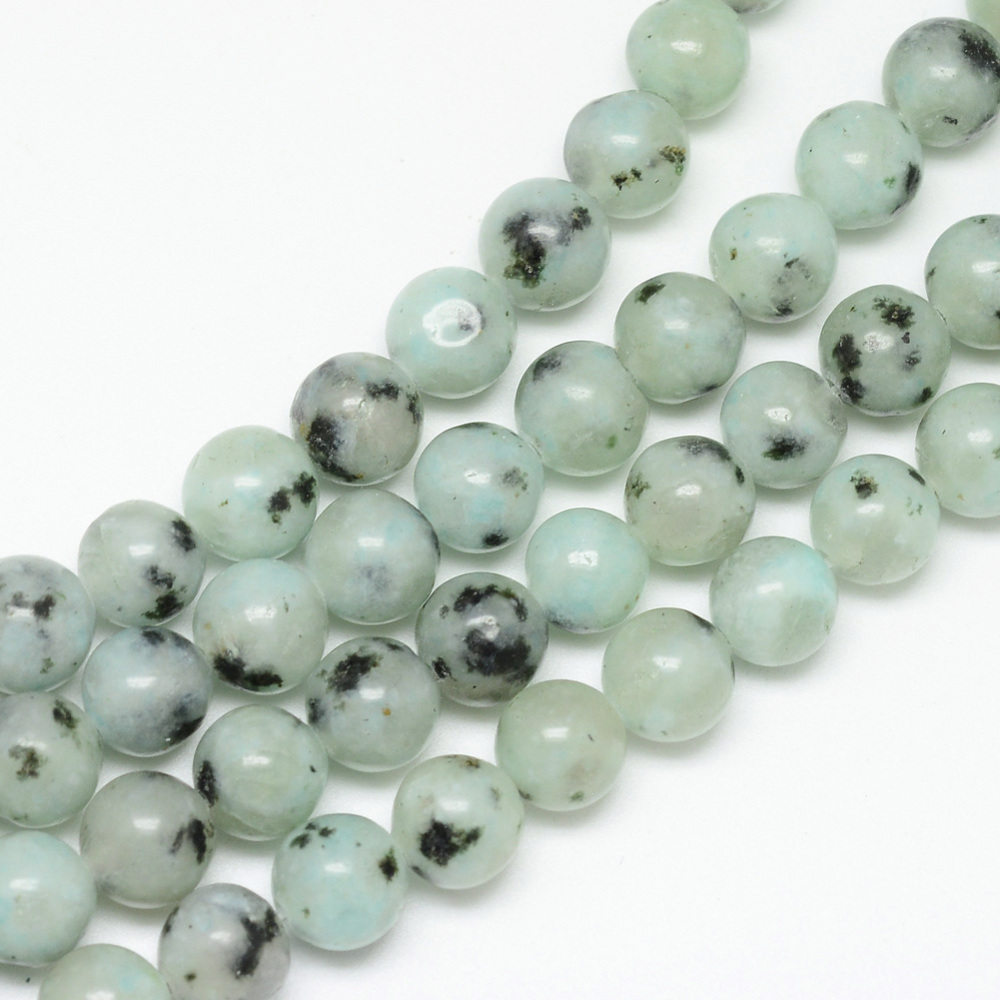 1Strand Natural Sesame Jasper Kiwi Jasper Bead Strands Round 6mm Hole 1mm