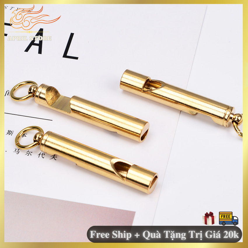 Còi Cứu Hộ (KL1) - Còi Sinh Tồn Bằng Đồng Thau -Vật Dụng Khui Bia - Phụ Kiện Handmade Có Móc Treo (Size 60mm * 10mm)