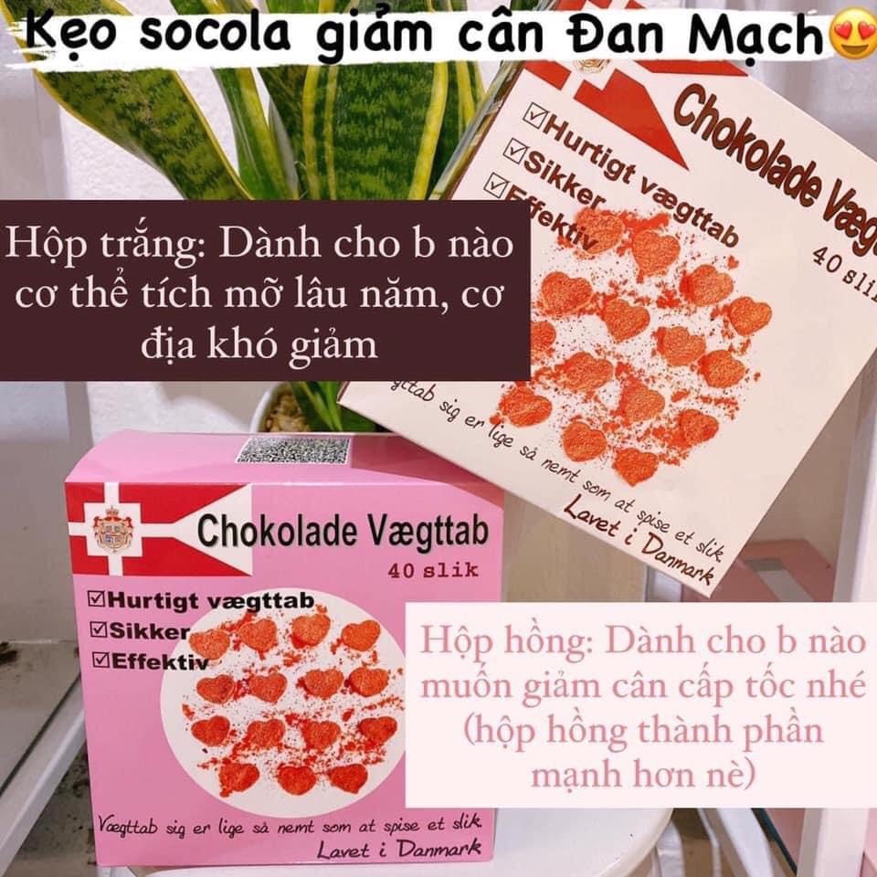 Kẹo Socola Giảm Cân Đan Mạch Hồng Full hộp 40 viên