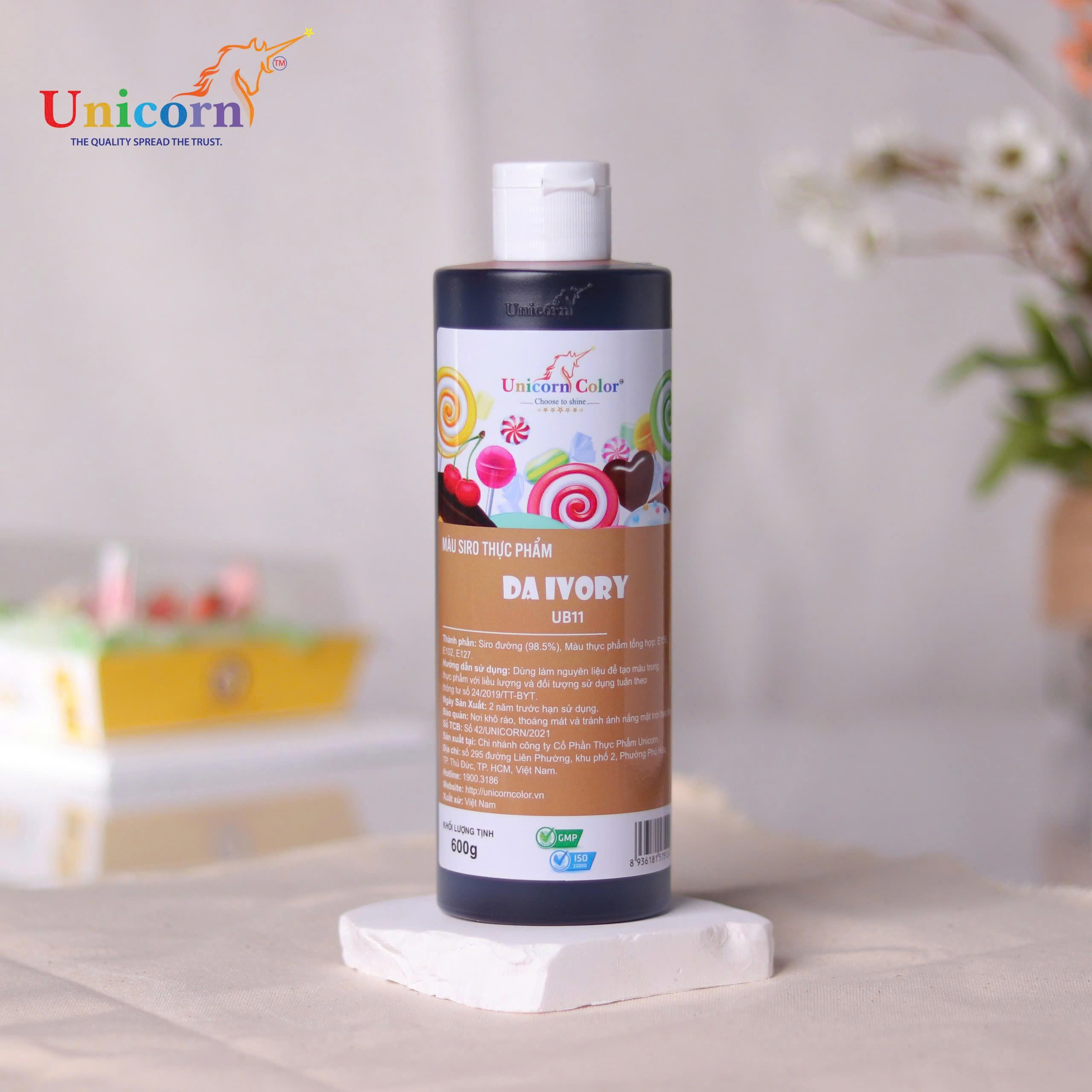 [Chai 600g] Màu Siro Thực Phẩm Unicorn - Da Ivory
