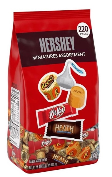 Socola Hershey Assorted Chocolate Miniatures Candy Bulk Bag 220v 02/2023 (Đỏ) (Bịch)