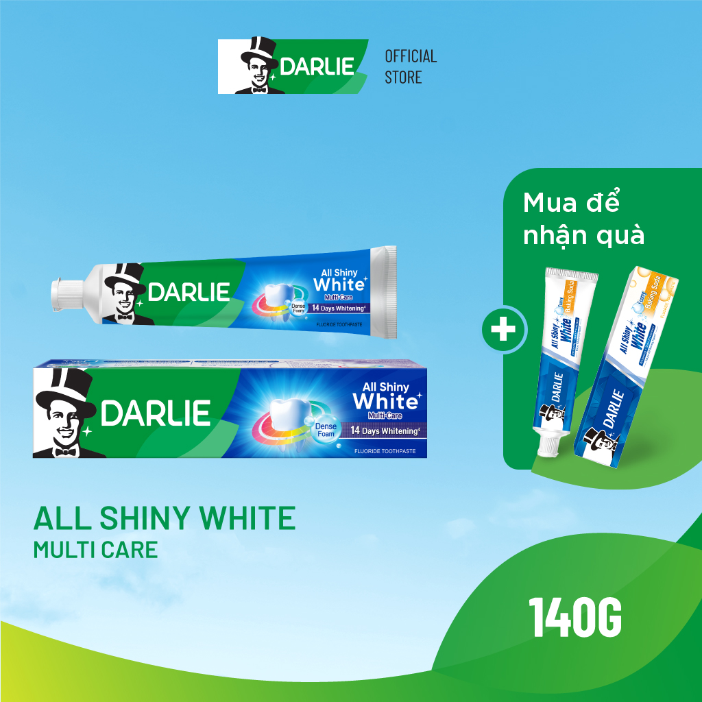 Kem Đánh Răng Darlie All Shiny White Trắng Sáng Đa Năng Multicare 140g