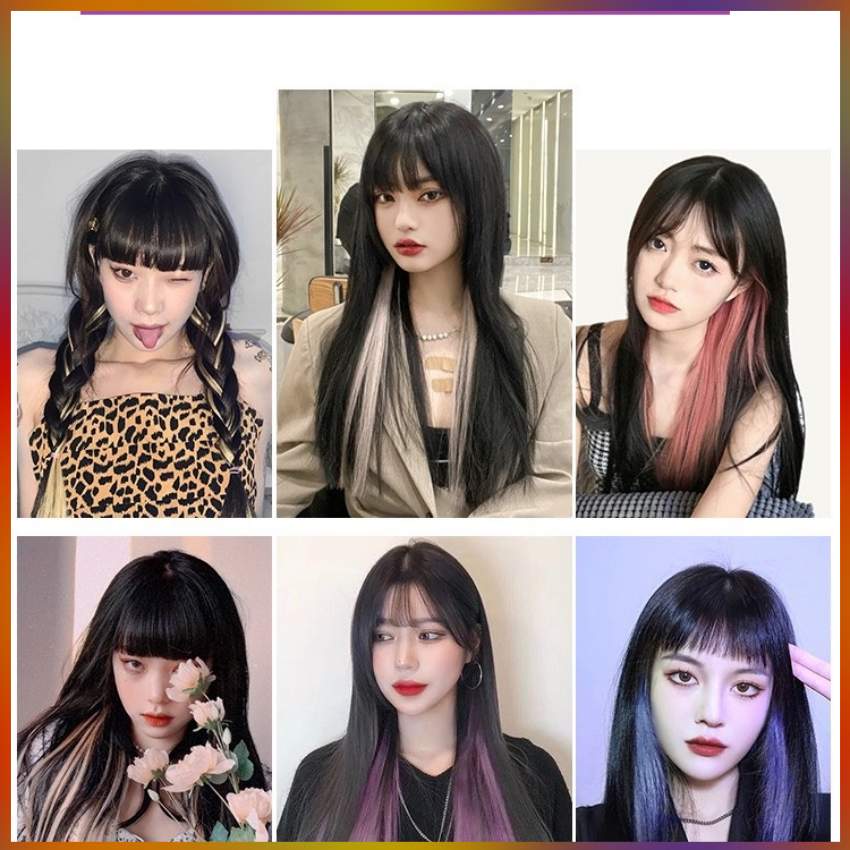 Tóc Giả Maycreate Tóc Giả Kẹp Highlight Nhiều Mầu Phong Cách Hàn Quốc