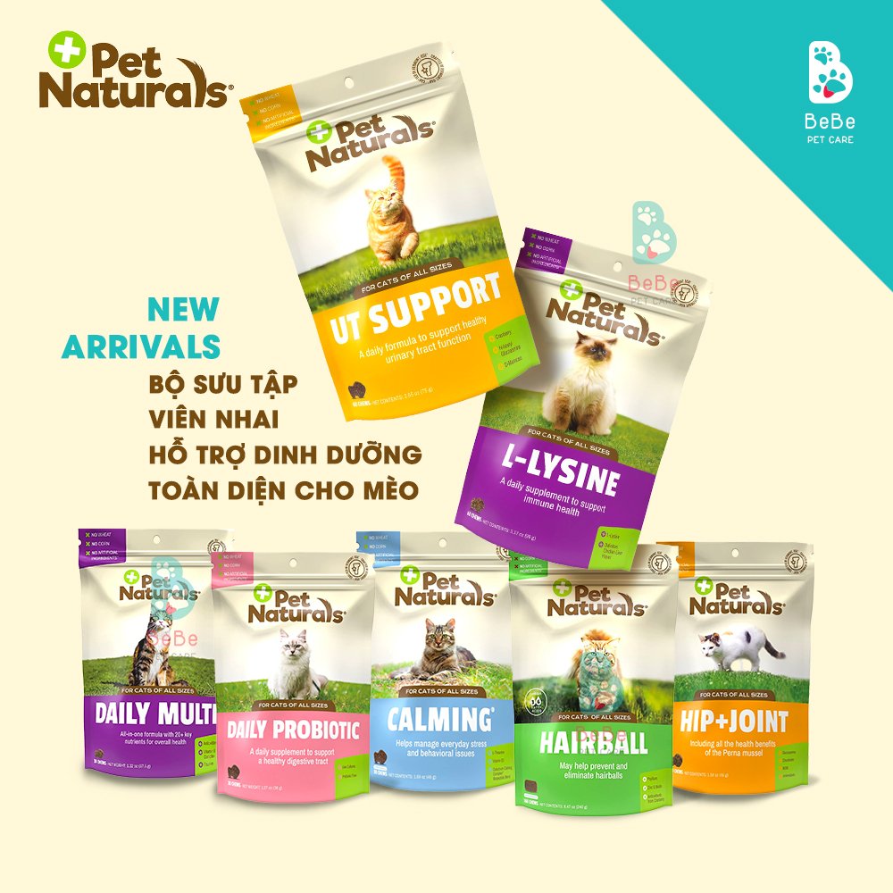 Bộ Sưu Tập PET NATURALS - Viên Nhai Dinh Dưỡng Chăm Sóc Toàn Diện Cho Mèo Mọi Lứa Tuổi - Gói 30 viên & 60 viên