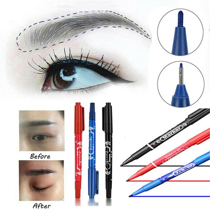 BÚT ĐỊNH HÌNH KHUÔN LÔNG MÀY KHÔNG CHÔI MỰC COMBO 3 CHIẾC XANH BLUE ĐỎ ĐEN