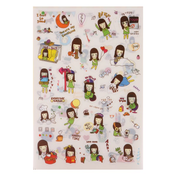 Bộ 6 tấm sticker trang trí - nhật ký vanilla