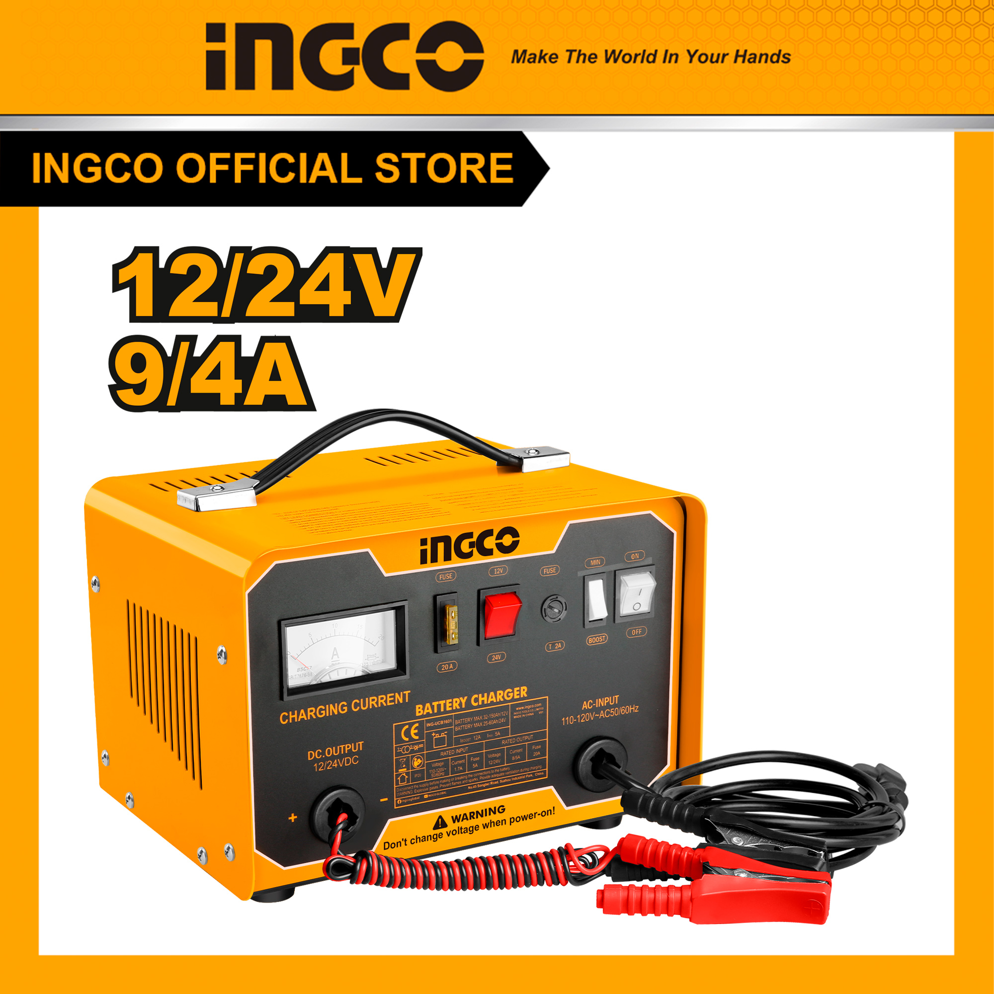 Máy sạc bình ắc quy 12v 24v ingco ing-cb1601