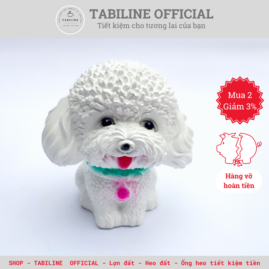 Lợn đất heo đất ống heo tiết kiệm tiền tabiline chó xù đáng yêu ld76