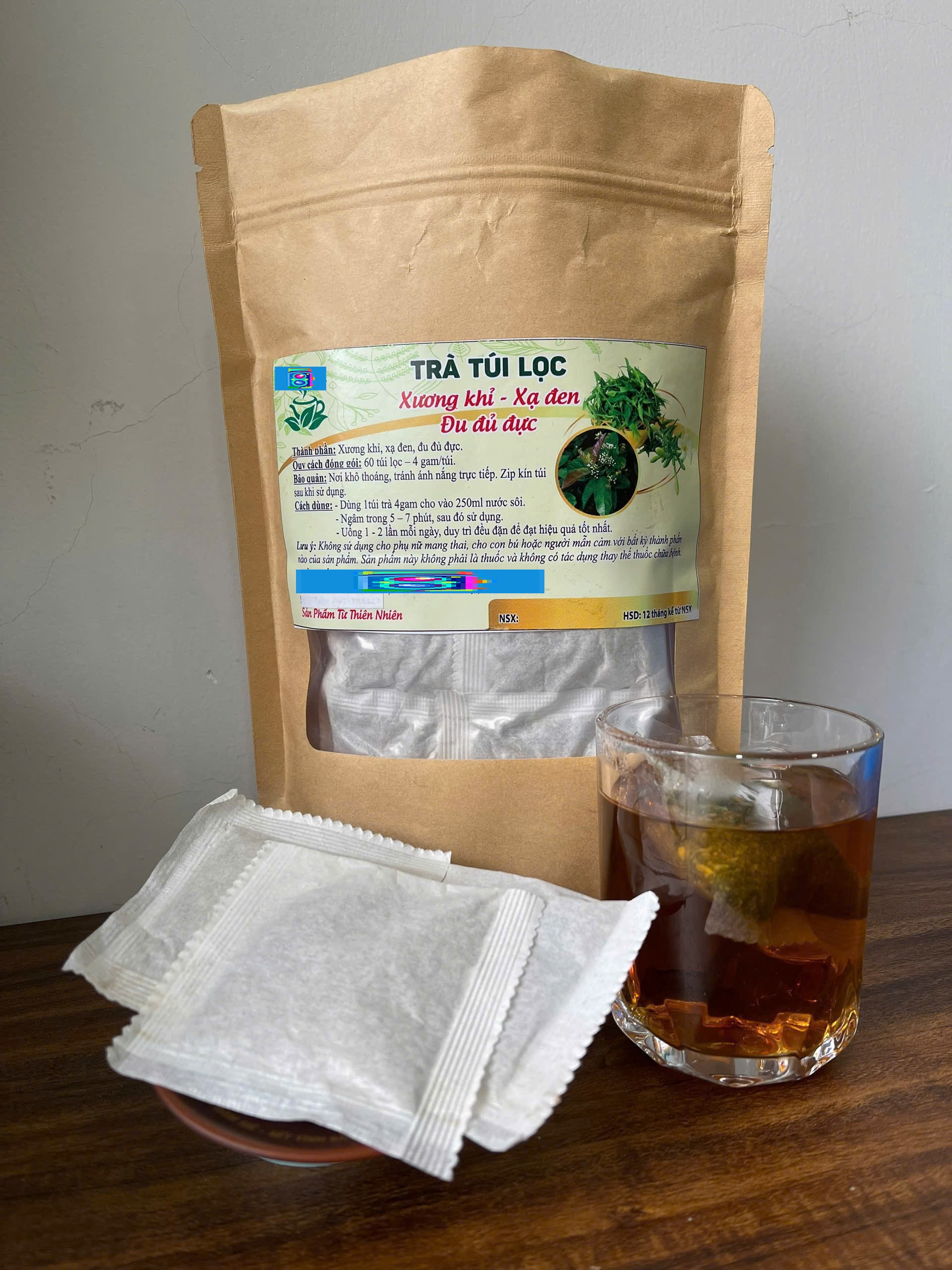 TRÀ TÚI LỌC[ SỰ KẾT HỢP GIỮA XƯƠNG KHỈ + XẠ ĐEN + ĐU ĐỦ ĐỰC ] - BỊCH 60 TÚI LỌC - 4GRAM/1 TÚI Ạ [ LOẠI 1 ]