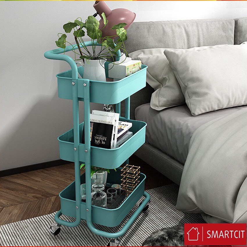 ệ Để Đồ 3 Tầng Đựng Bỉm Sữa - Đựng Đồ Đa Năng - Có Bánh Xe- SMARTCIT