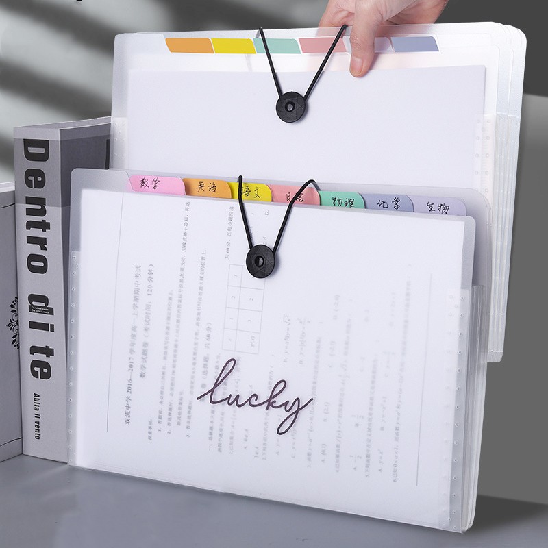Túi clear A4 Lucky Chia Tài Liệu nhiều ngăn tiện dụng 5/8/12 Ngăn