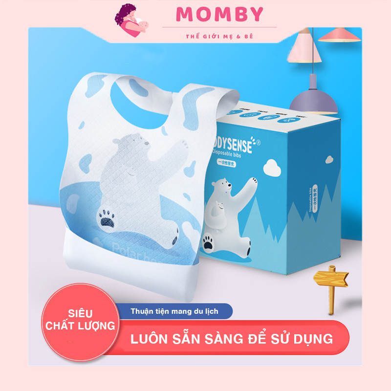 Hộp yếm ăn dặm cho bé dùng 1 lần, túi yếm vải không dệt chống thấm