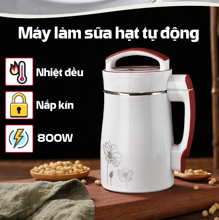 Máy làm sữa đậu nành đa năng máy làm nóng gạo hạt tự động gia dụng máy nấu ăn