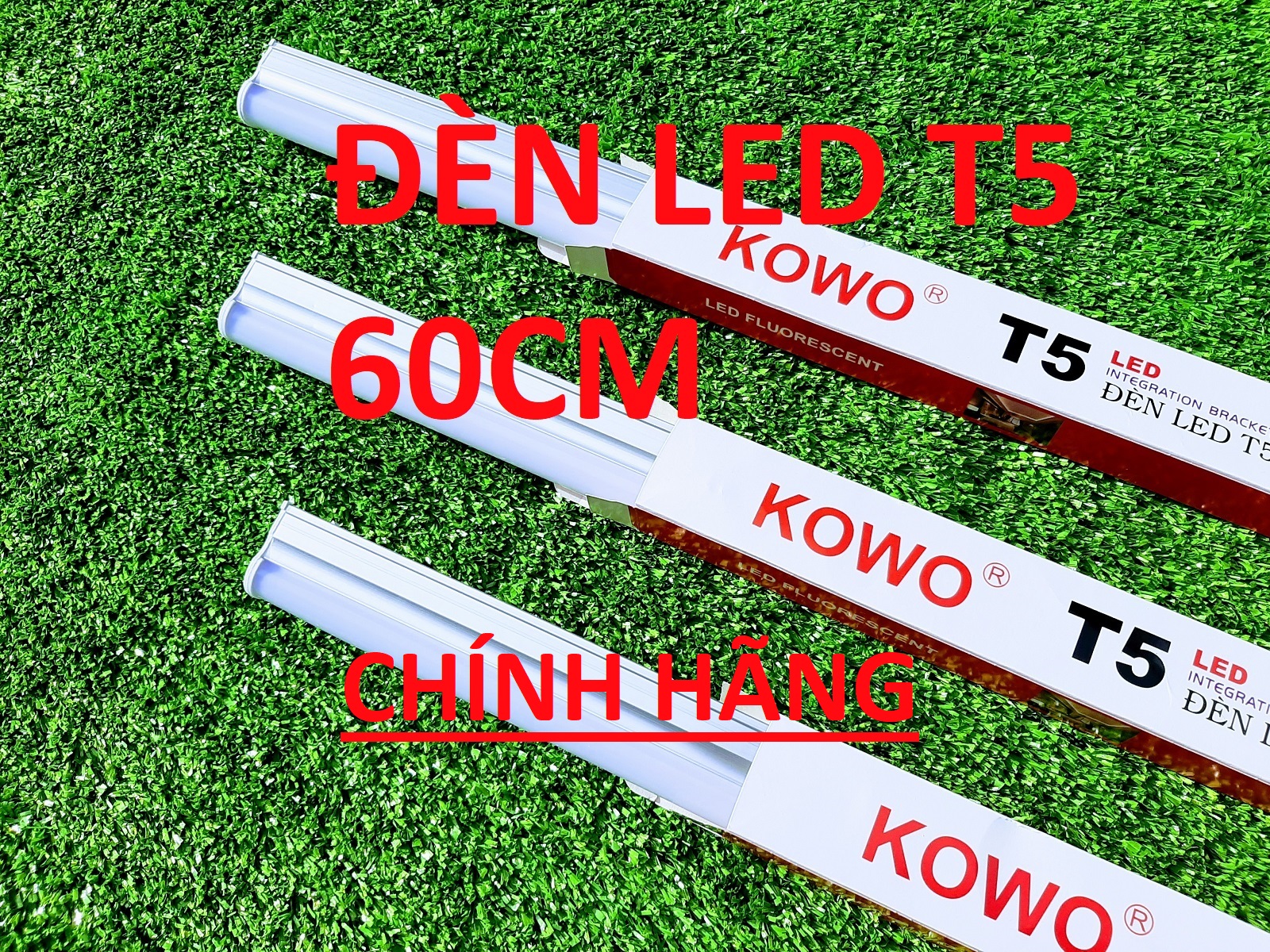 Bộ Đèn Led Tuýp Liền Máng T5 60cm ( 0,6m ) KOWO Hắt Trần Ánh Sáng Trắng/Vàng