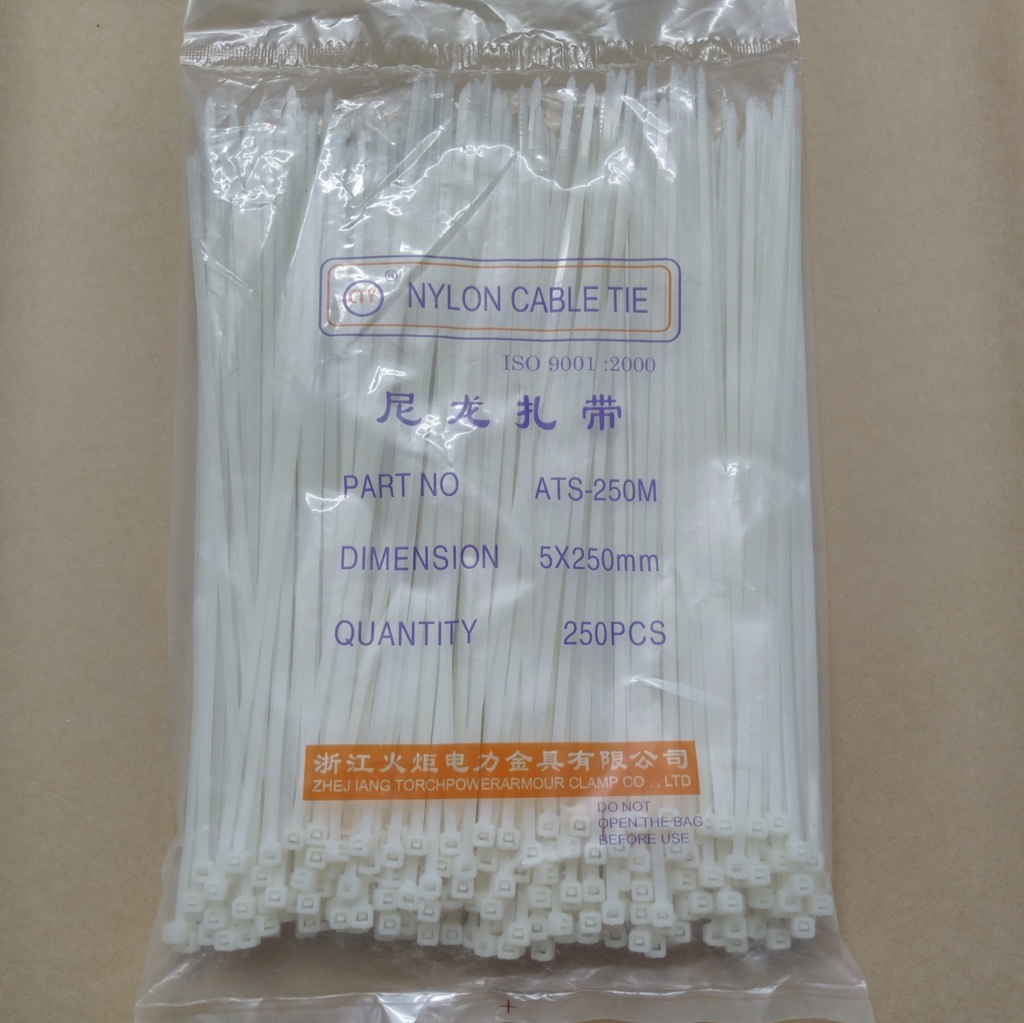 Dây rút nhựa - dài 25cm - 1 gói 250 chiếc dây dai khóa chặt chắc chắn chịu mưa nắng tốt