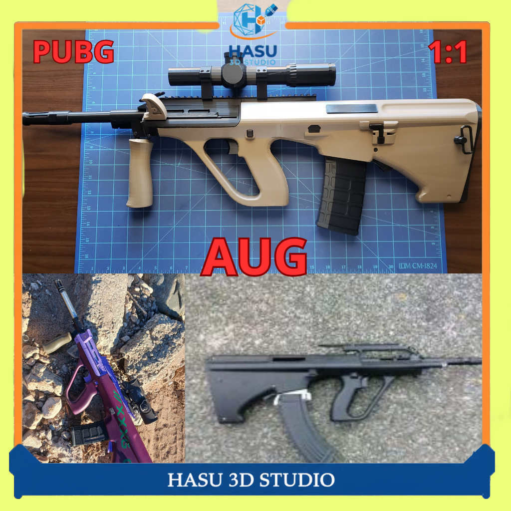 Mô Hình Trang Trí 3D – AUG PUBG | Prop Cosplay Game | Tỉ Lệ 1:1