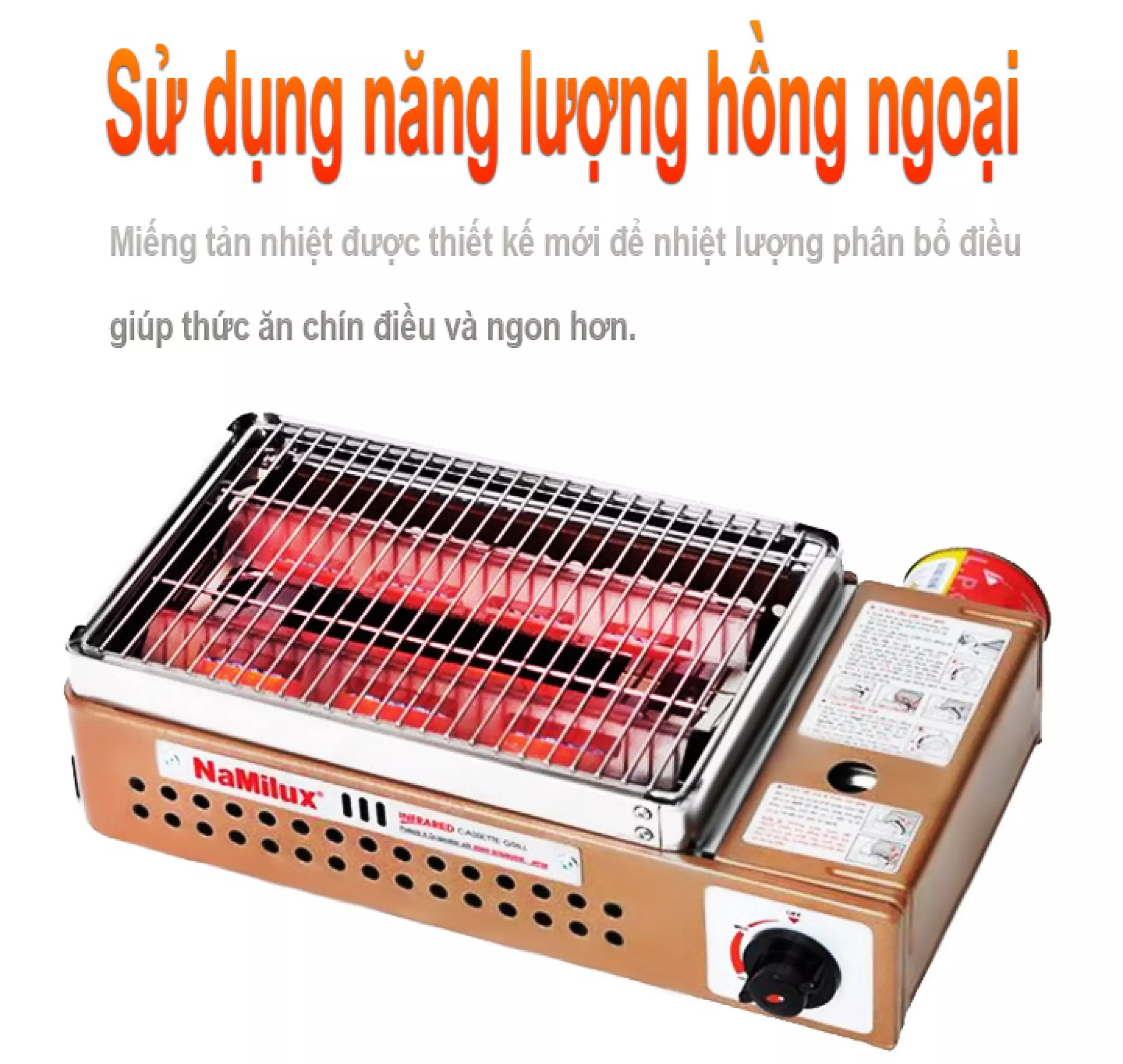 Bếp nướng gas hồng ngoại namilux na-24n tiện lợi , an toàn cho mọi gia đình
