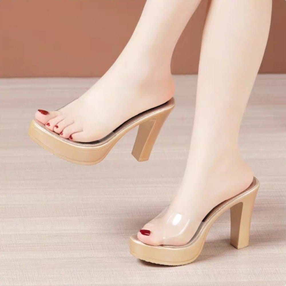 Dép cao gót quai trong suốt cao cấp mẫu mới