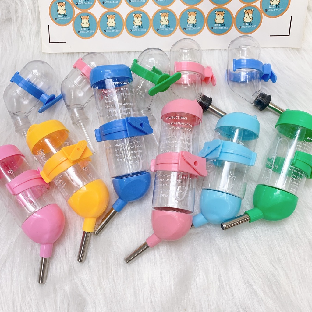 [Hoàn tiền 10%][K2D Pet] Bình nước cho hamster, Guinea Pig (bọ ú, chuột lang), thỏ, sóc, chinchilla
