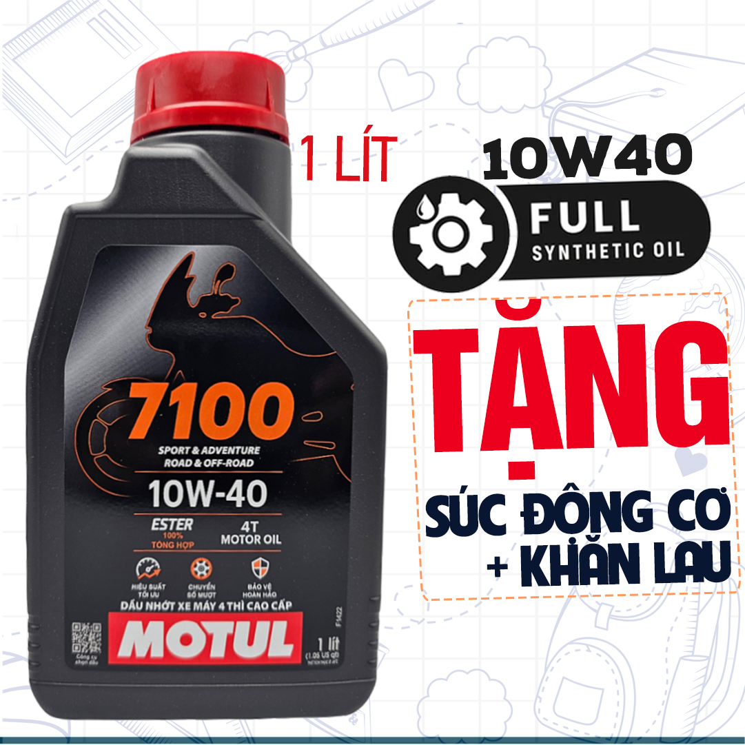 Dầu Nhớt MOTUL 7100 10W40 Ester 4T Cho Xe Số Xe Côn Tay - Full Synthetic Oil 1L 