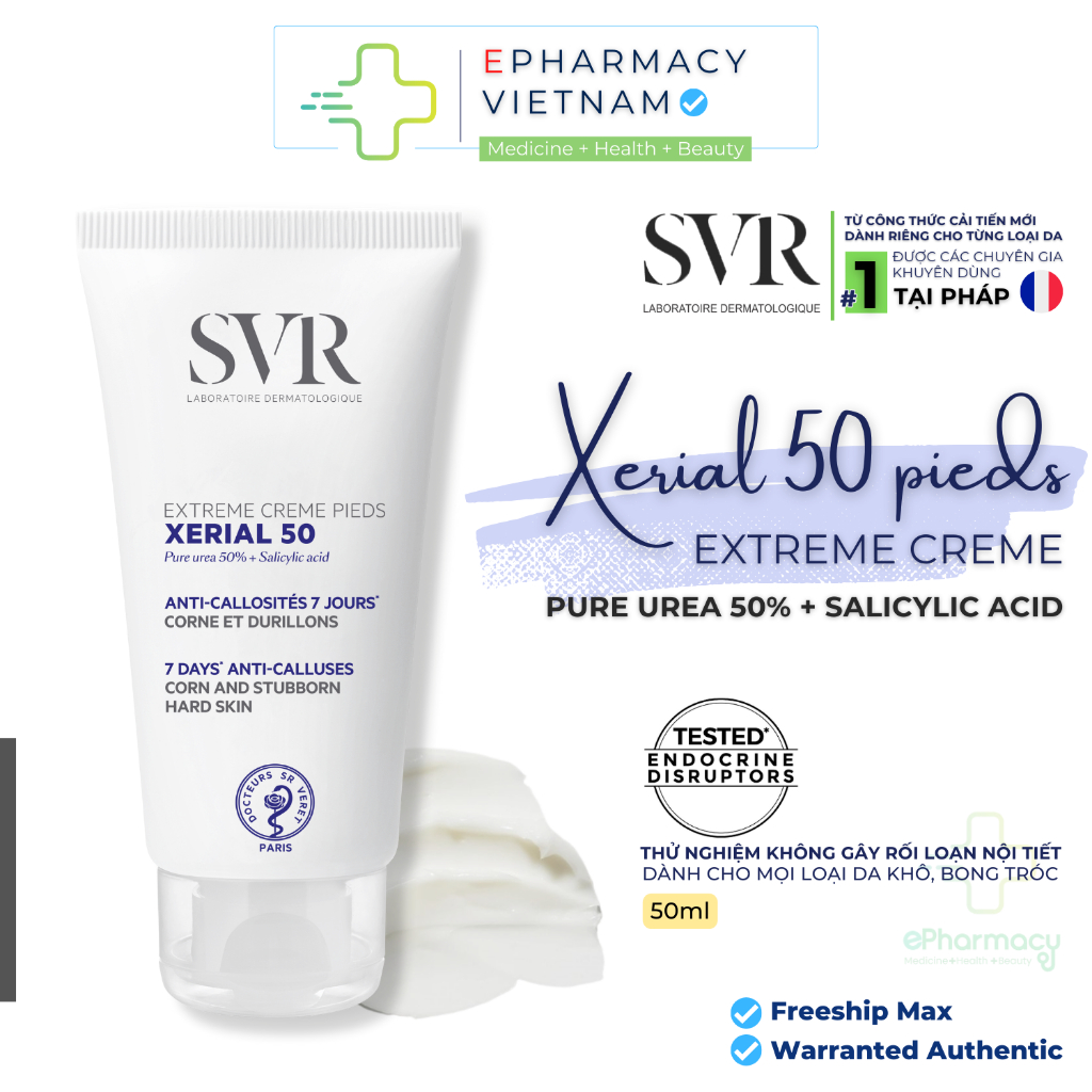 Kem dưỡng da tay chân làm giảm vết chai sần SVR Xerial 50 Extreme Creme Pieds 50ml