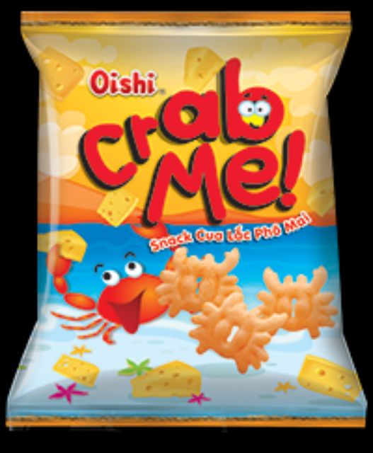 Oishi Snack Cua lắc phô mai 35g 10 gói bịch