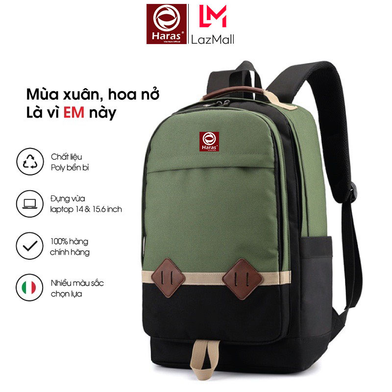 Balo Thời Trang Hàn Quốc HARAS, Balo Nam Nữ, Balo Du Lịch Cỡ Lớn Có Ngăn Đựng Laptop - HR233
