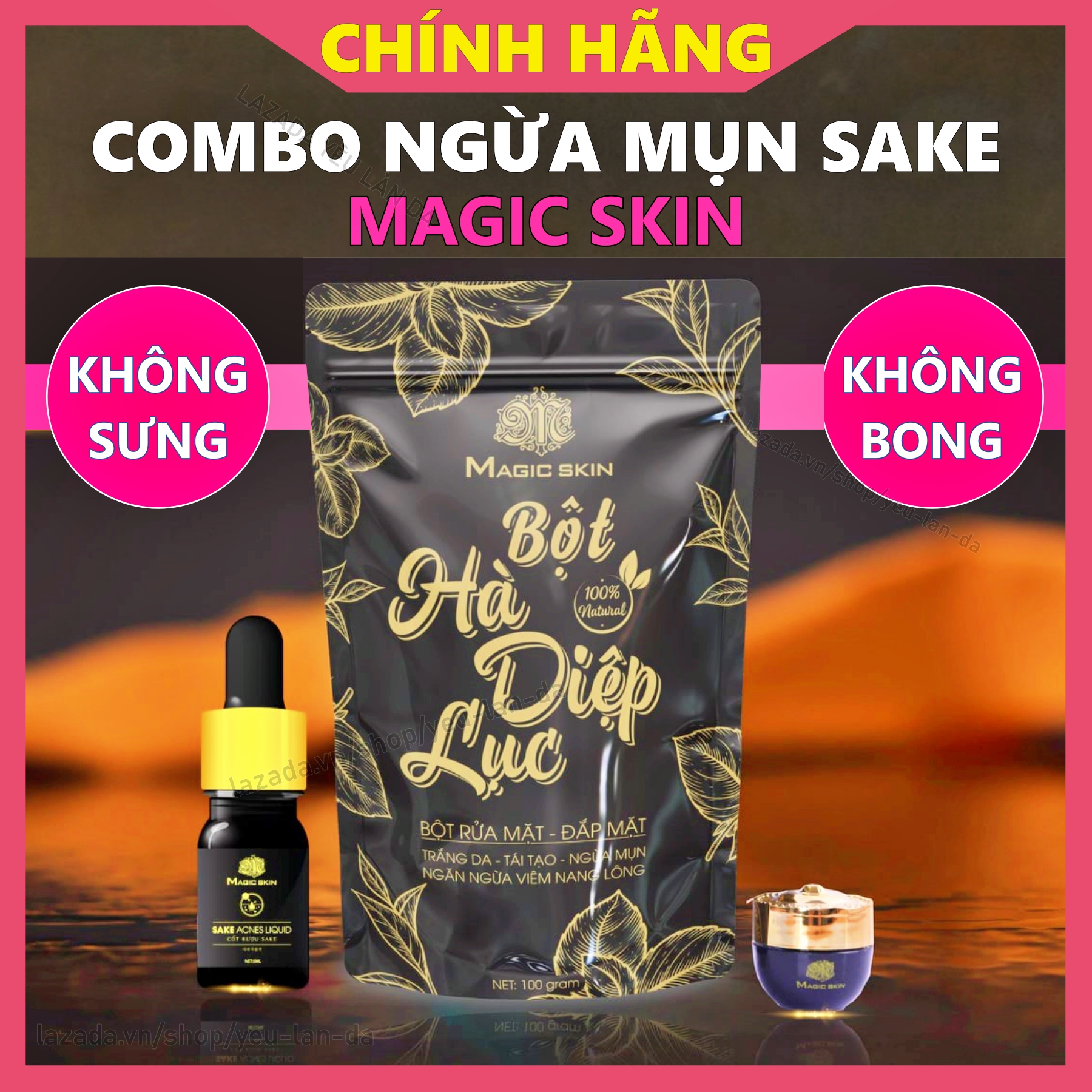 COMBO Ngừa mụn sáng da SẠCH MỤN mà KHÔNG SƯNG KHÔNG BONG DA Magic Skin