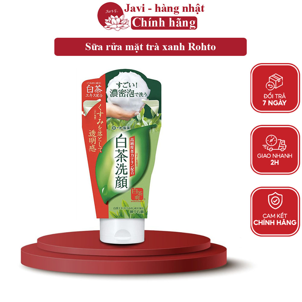 Sữa rửa mặt Trà xanh Nhật Bản ROHTO Shirochasou Green Tea Foam 120g sữa rửa mặt cho nam sữa rửa mặt cho nữ sữa rửa mặt ngừa mụn sữa rửa mặt trắng da