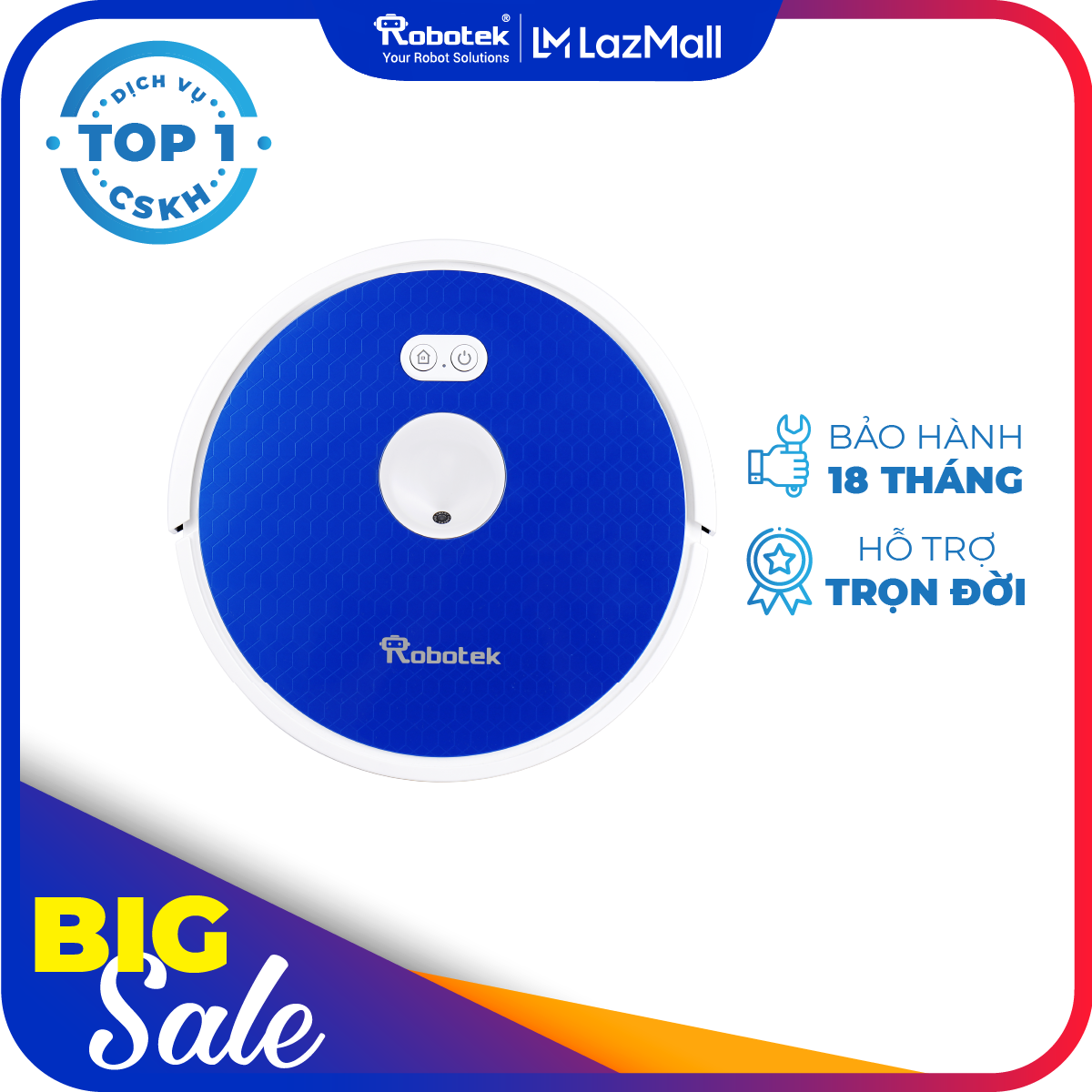 Robot hút bụi lau nhà robotek w650