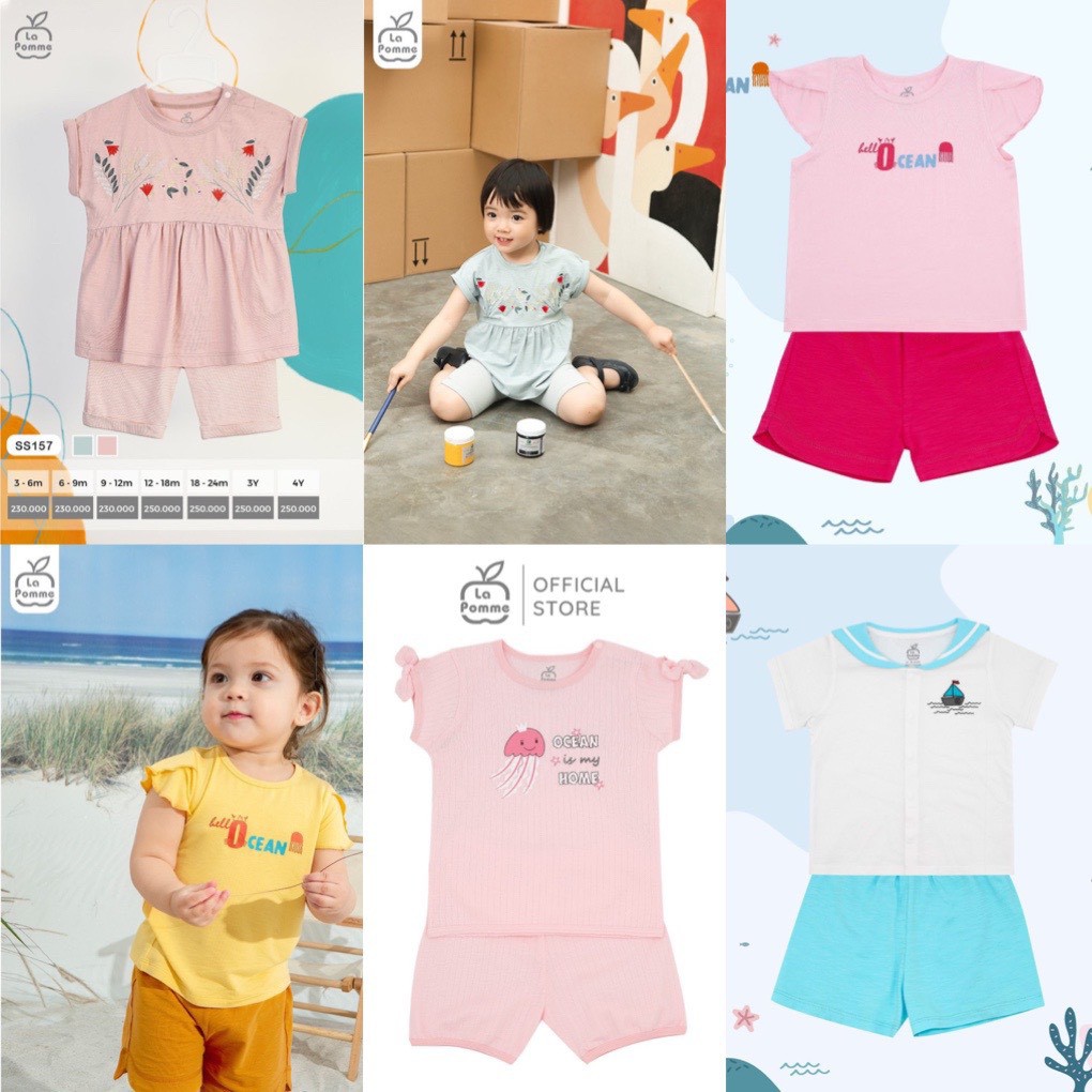 Lapomme bộ cộc tay sale dành cho bé gái