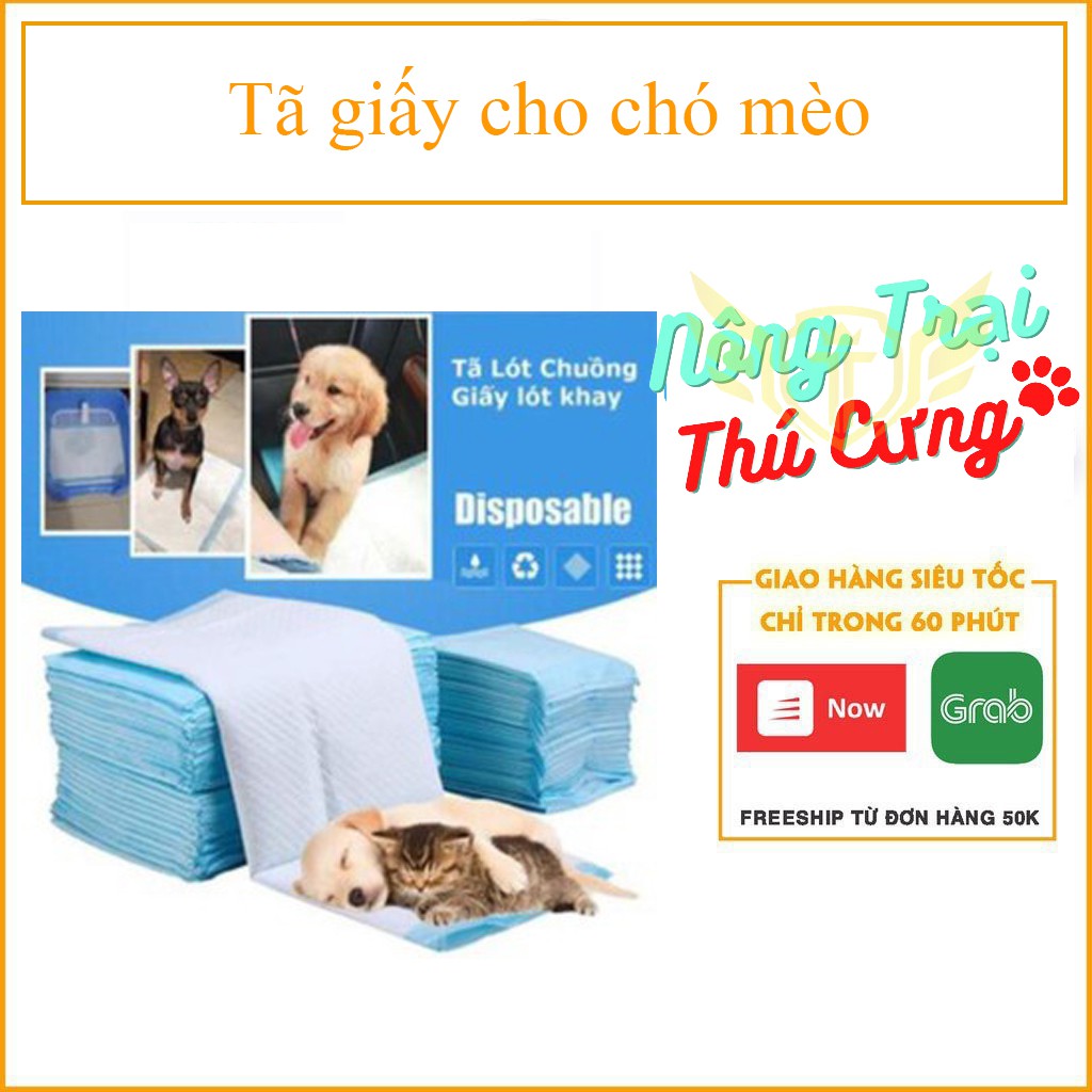 Lẻ 1 miếng Tã giấy cho chó mèo (2 size) dùng lót khay vệ sinh chó hoặc lót chuồng chó