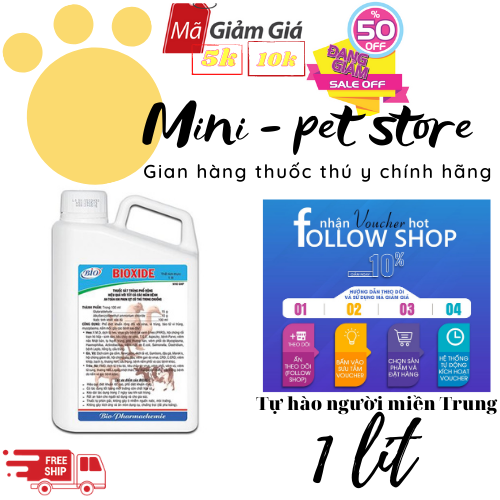 BIO XIDE SÁT TRÙNG CHUỒNG TRẠI, VẬT DỤNG CHĂN NUÔI- 1L