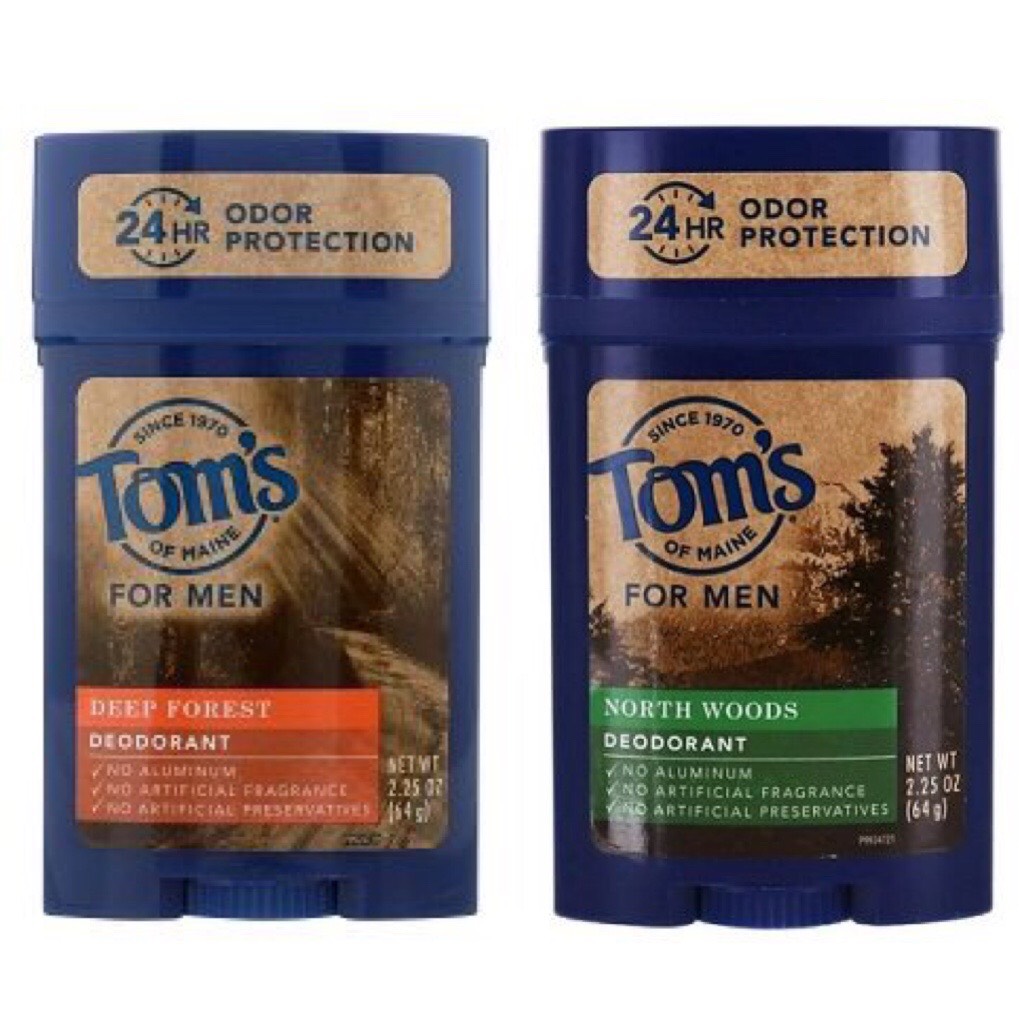 Lăn khử mùi nam dạng sáp Tom's of Maine 24 Hour Mens Long Lasting Deodorant North Woods / Deep Forest 64g (Mỹ)