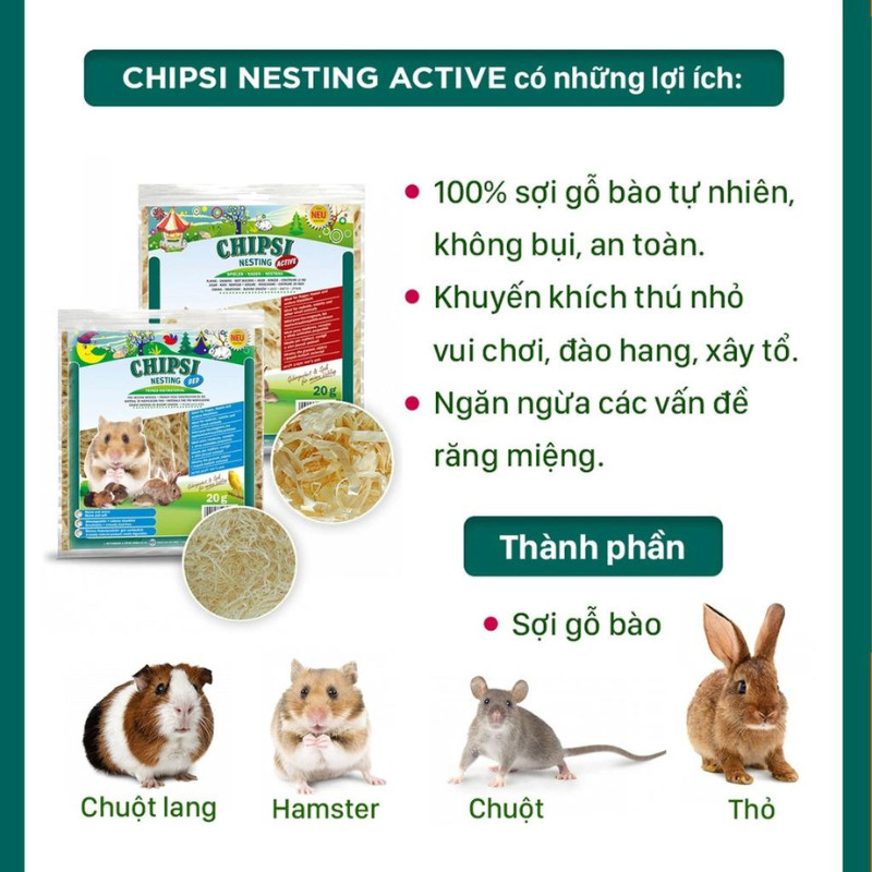 Vật liệu làm tổ Nesting nhập khẩu Đức cho hamster, thỏ, bọ và động vật nhỏ
