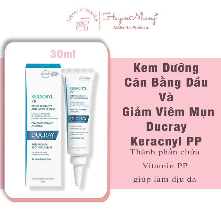 Kem dưỡng cân bằng dầu và giảm mụn ducray keracnyl pp 30ml