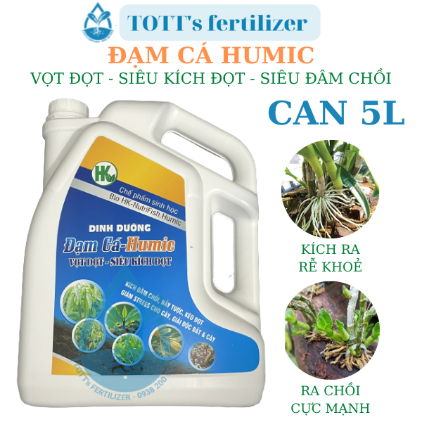 Phân đạm cá humic dạng nước cô đặc can 5 lít