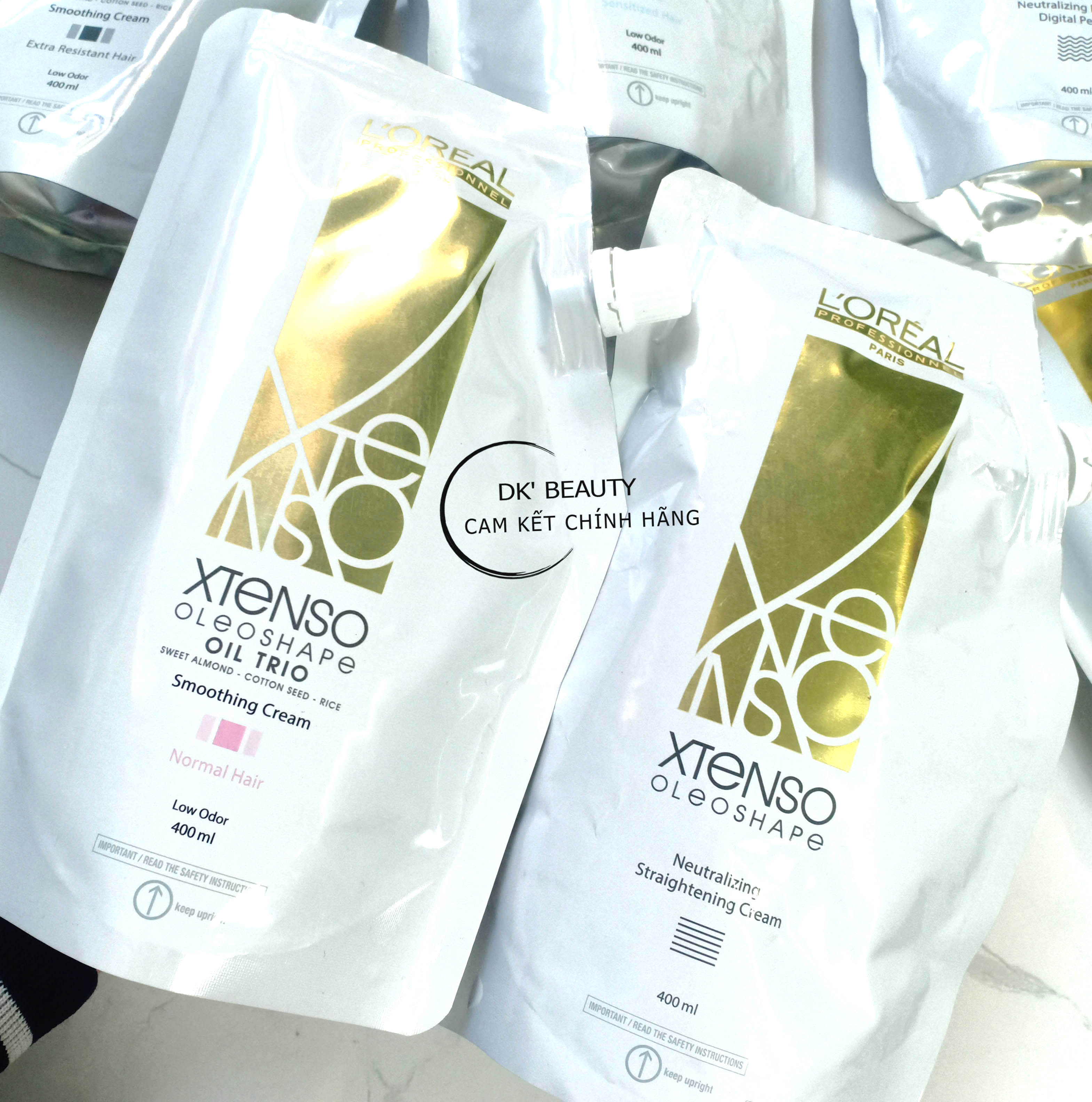 Thuốc duỗi tóc, uốn tóc, dập uốn, dập kem oleo shape - 400ml - loreal professionnel