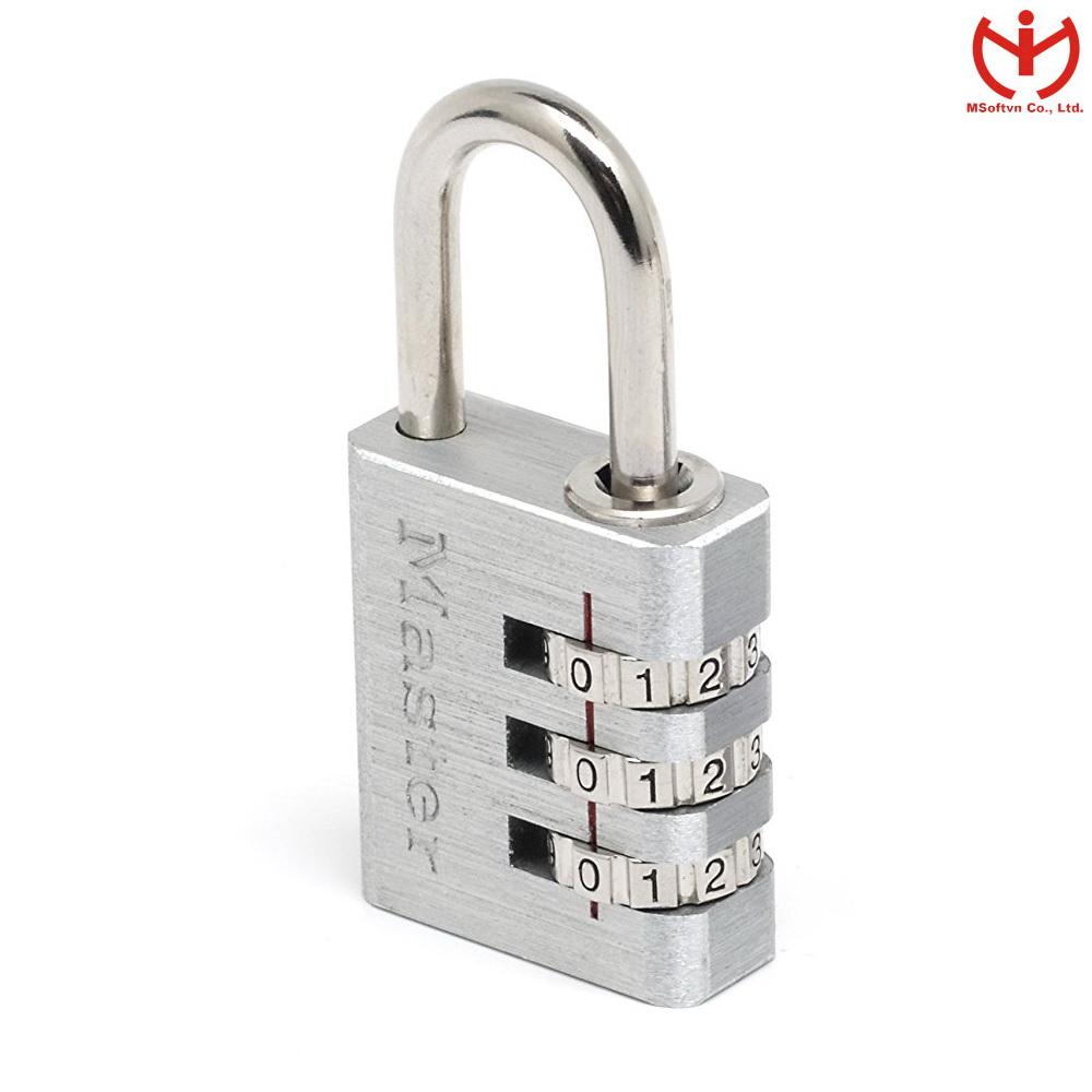 Khóa vali master lock 7620 eurd thân nhôm rộng 20 mm - màu bạc - msoft