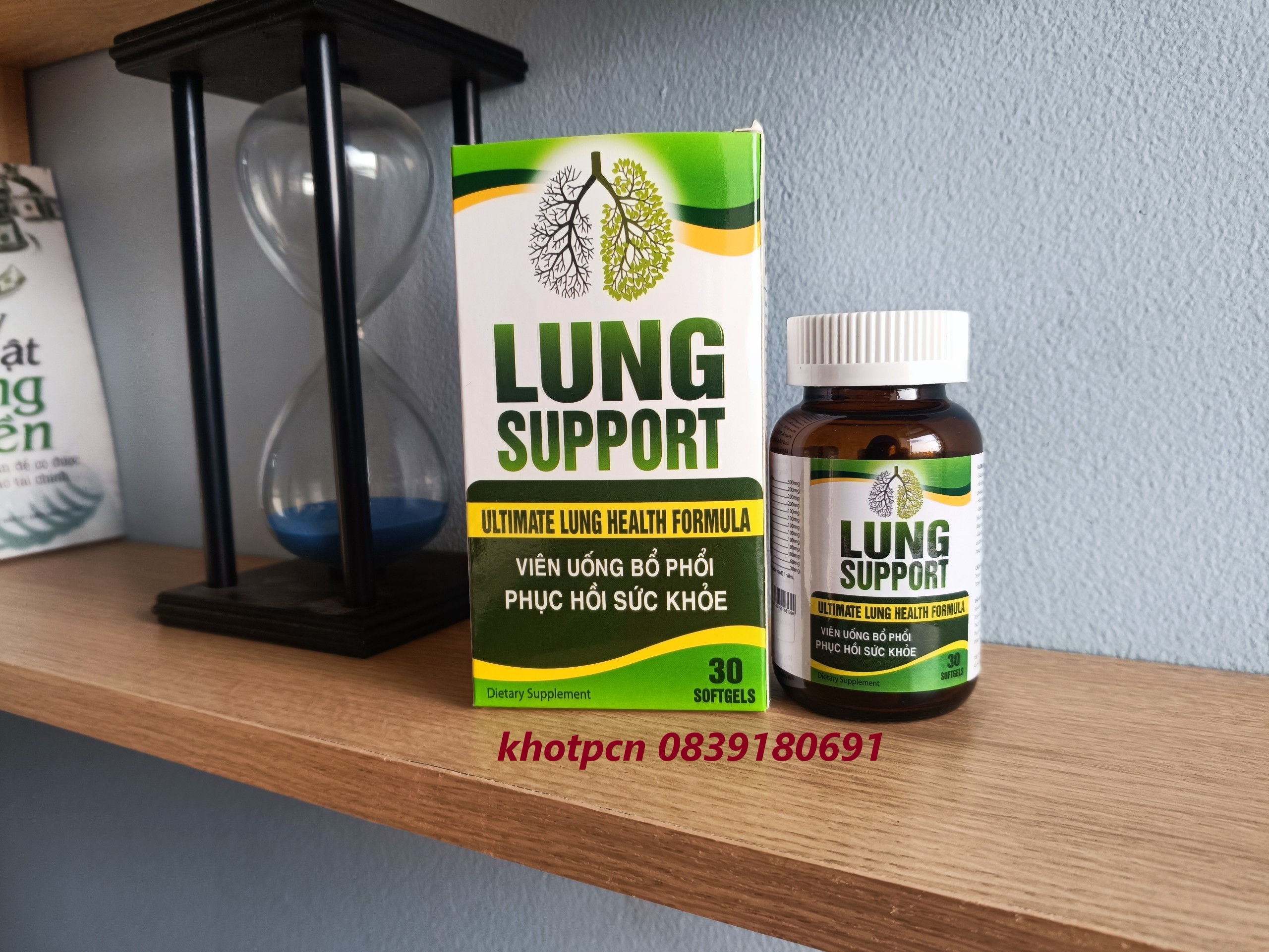 Viên uống bổ phổi LUNG SUPPORT Hỗ trợ trong các trường hợp viêm đường hô hấp trên viêm họng, viêm mũi, viêm phổi, viêm phế quản - Hộp 30 viên