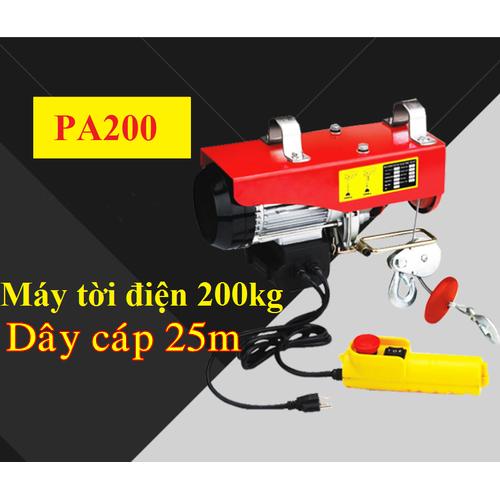 Máy tời điện 200kg - 200kg, dây cáp 25m
