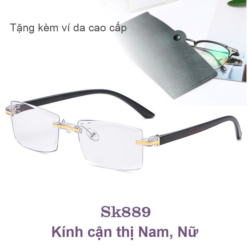 Kính cận thị chống ánh sáng xanh Nam - Nữ tròng Mika Japan từ -1,0 độ đến -4.0 độ