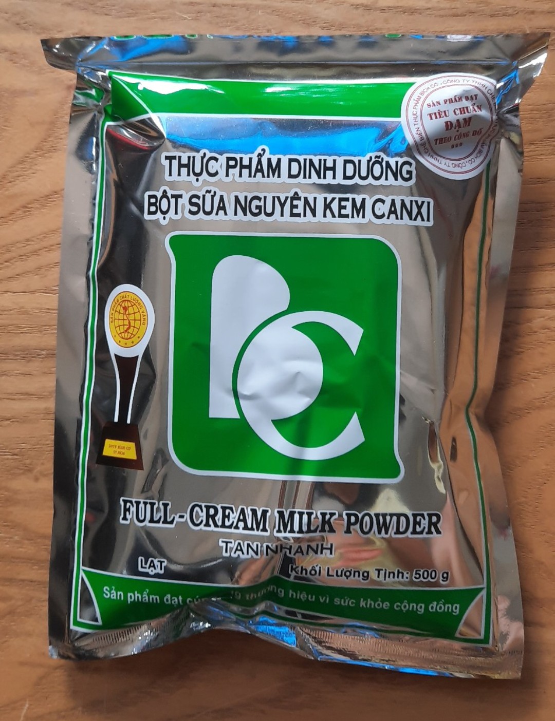 Bc - bột sữa nguyên kem canxi bích cơ - loại nhạt - 500g/bịch