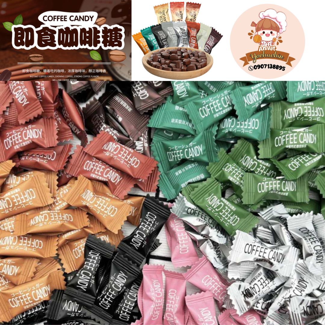 100gr kẹo coffee candy/kẹo cafe không đuờng/ kẹo ăn kiêng/cafe/cafe sữa/ăn vặt