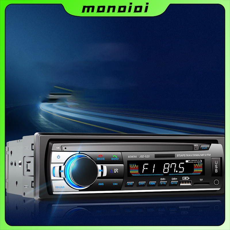 Nghe đài fm phát âm thanh nổi jsd-520 bluetooth đài phát thanh trên ô tô máy nghe nhạc âm thanh nổi cho xe