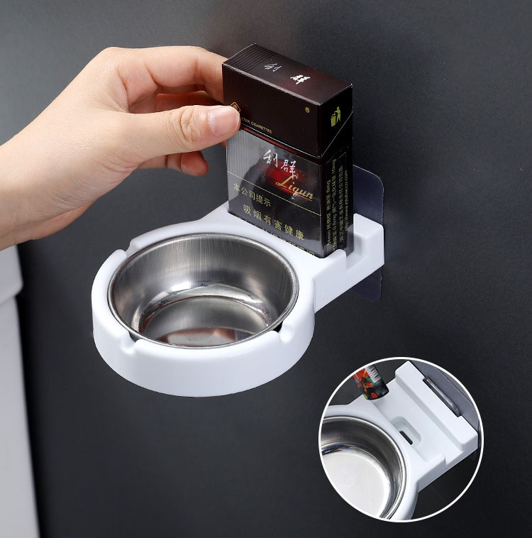 Gạt Tàn Thuốc Gắn Tường Siêu Dính Thiết Kế Chia Ngăn Dễ Dàng Vệ Sinh Tiện Lợi