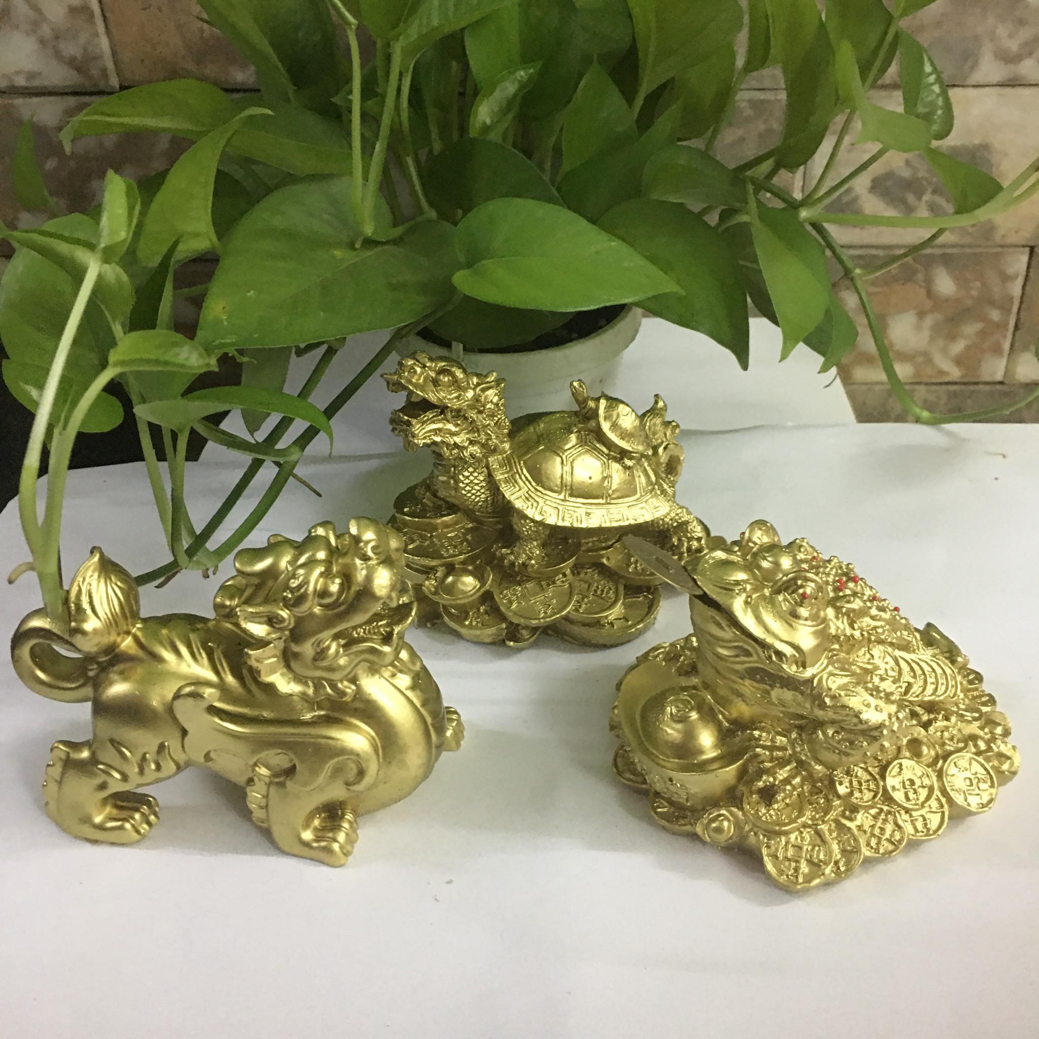 Combo 3 tượng cóc - tỳ hưu - long quy sơn đồng - cóc - tỳ hưu - long quy mang tài lộc